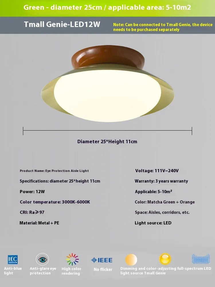 Modern flying saucer shaped ceiling lamp in cream style with minimalist design