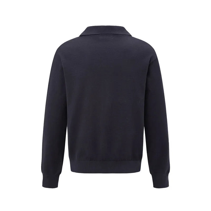 Loose fit men's bottoming shirt in beige, black or dark grey pullover style