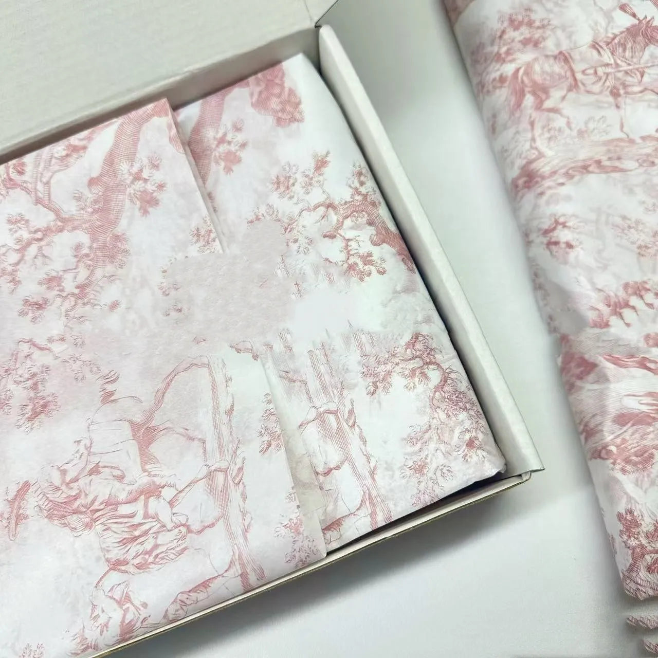 Single sheet of French romance style Mg tissue paper in pink purple colour, 50cm by 70cm.