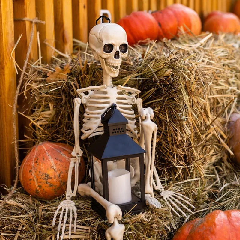 90cm movable joint plastic skeleton model for Halloween outdoor decoration with articulated posing