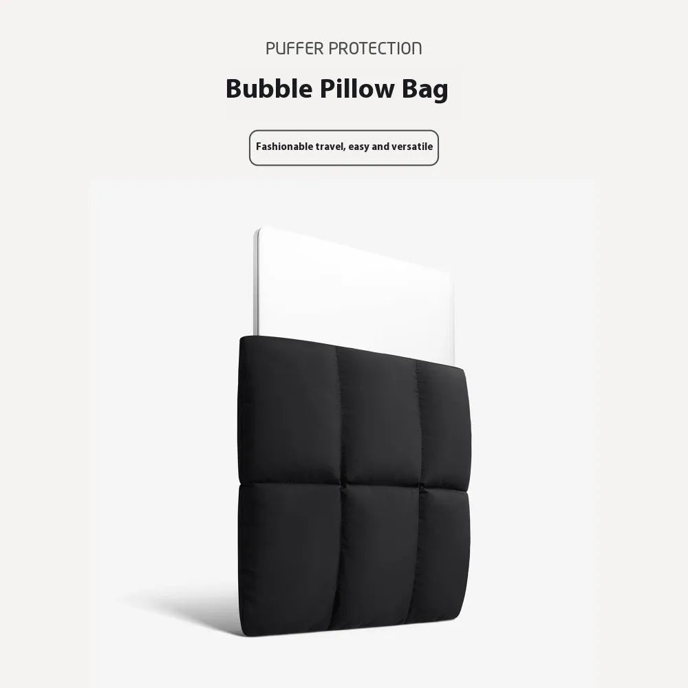 Soft fluffy laptop sleeve in black or khaki for 13 to 15.6 inch laptops with European retro style
