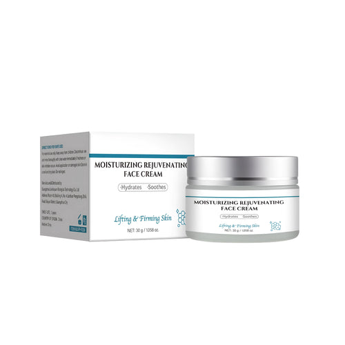 30g jar of anti-aging facial cream containing hyaluronic acid and vitamin E for daily skincare routines