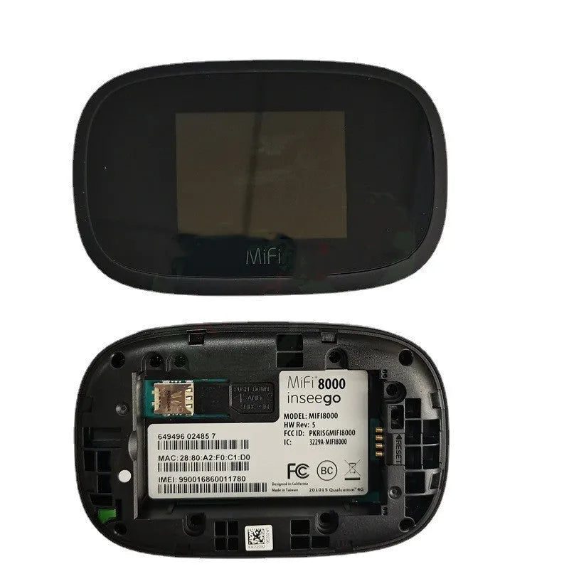 Black Mifi8000 portable 4G wireless router with compact design