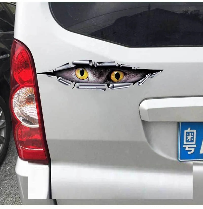3D Tiger Eye and Eagle Eye pattern car bumper stickers on transparent PVC material