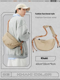 Men's lightweight nylon messenger bag in urban simplicity style with large capacity for commuting and exercise