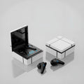 Gaming headset with digital display showing Bluetooth 5.0 and 300mAh battery specifications