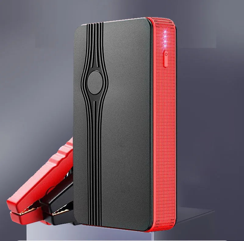 Red K4-E automobile emergency jump starter power supply with USB port and display