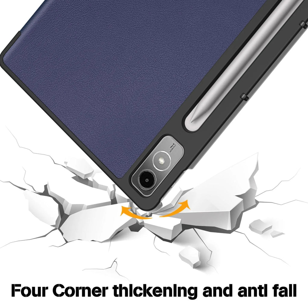 Lenovo Tab P12 tablet protective case with three-fold stand in multiple colour options