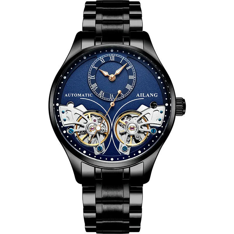 Seiko automatic men's watch with tourbillon and moon phase complications on wrist