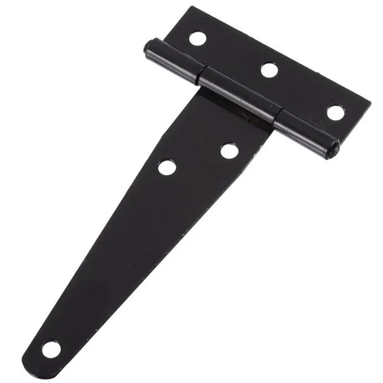 Fixed light T-shaped iron hinge for wooden courtyard doors, shown in straight arm card type design.
