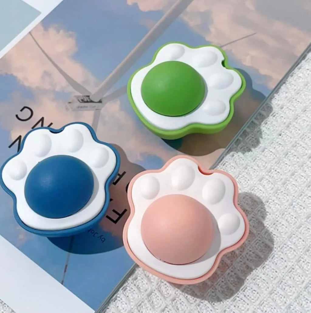 Plush catnip balls for cats in blue, green, and pink colours for interactive play and dental health