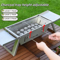 Small foldable portable charcoal barbecue grill for outdoor cooking