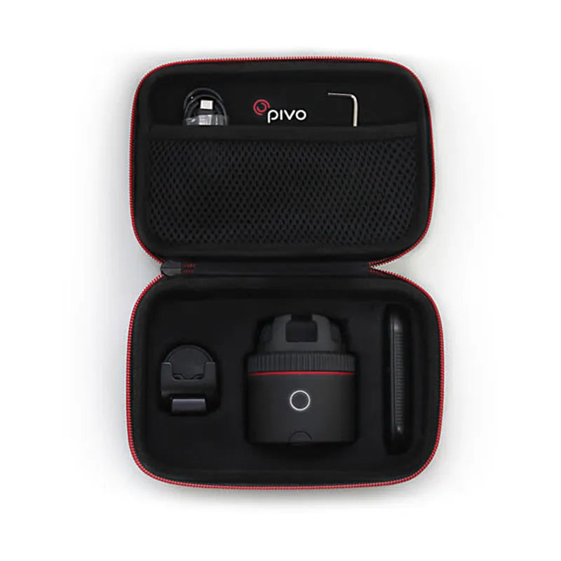 PIVO black matte facial tracking camera for smartphones on a rotating base.