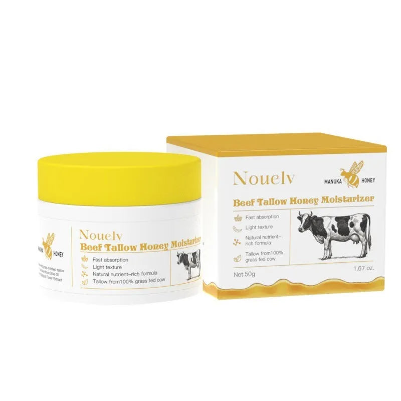 50g jar of honey tallow moisturising cream for dry and combination skin hydration