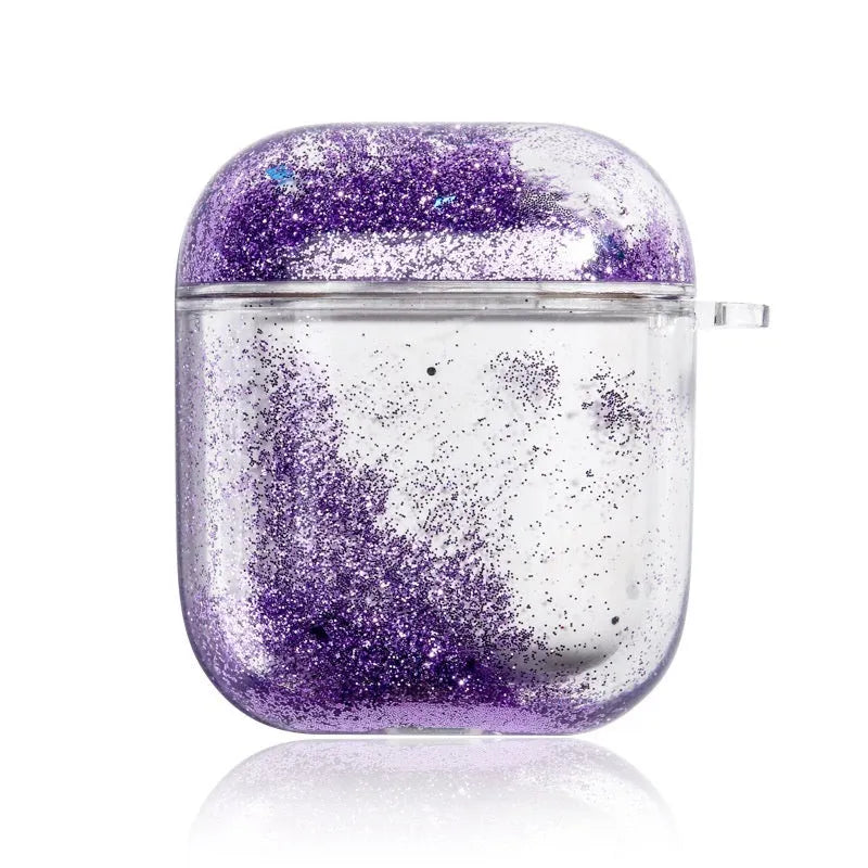 Quicksand earphone sleeve in blue colour with glitter effect for Apple AirPods Pro