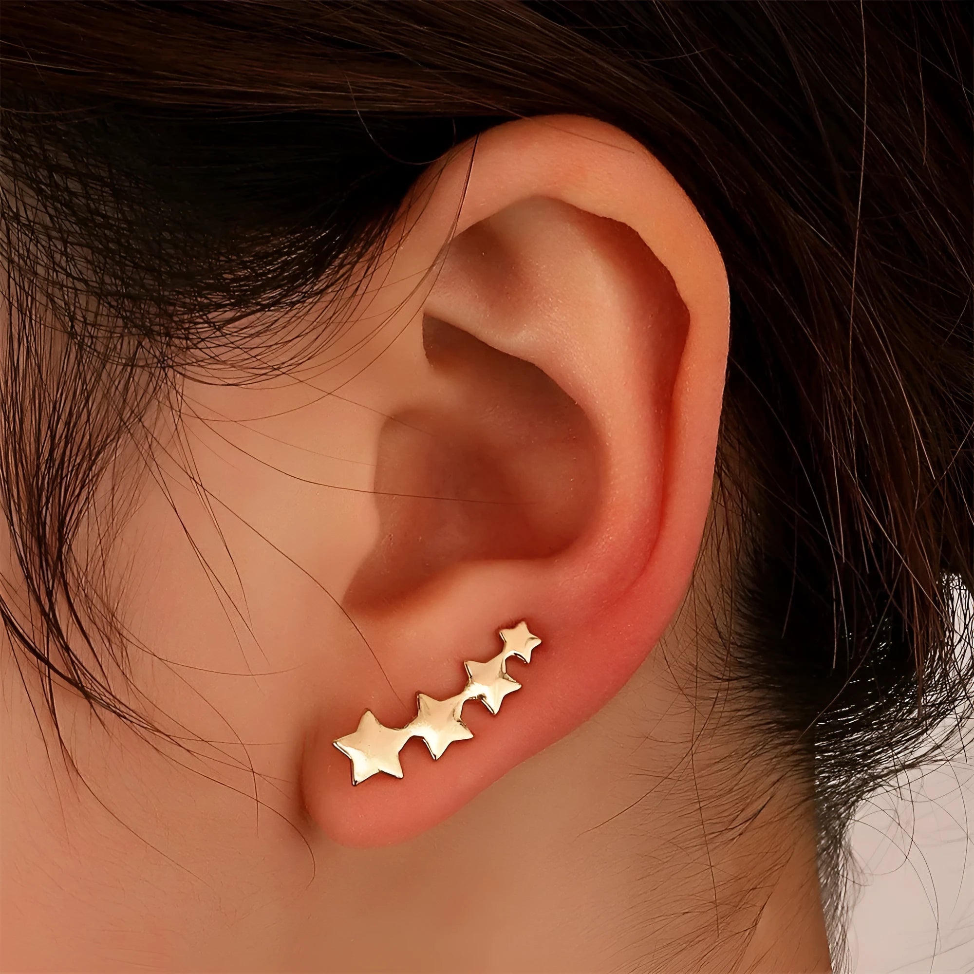 Women's copper leaf clip-on earrings in KC Gold Star A896 colour