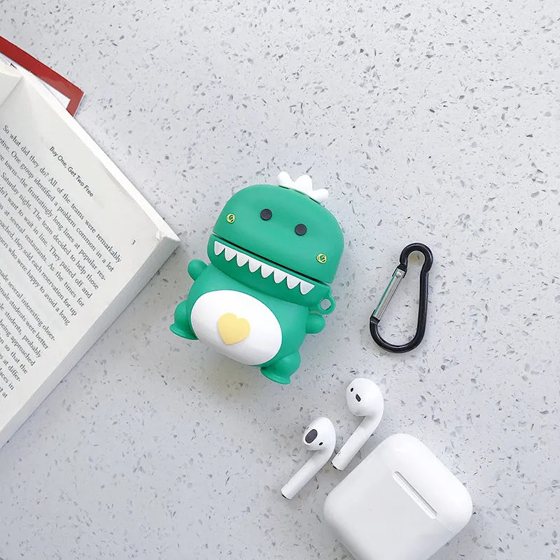 AirPods protective silicone case with cartoon animal design in multiple colour options