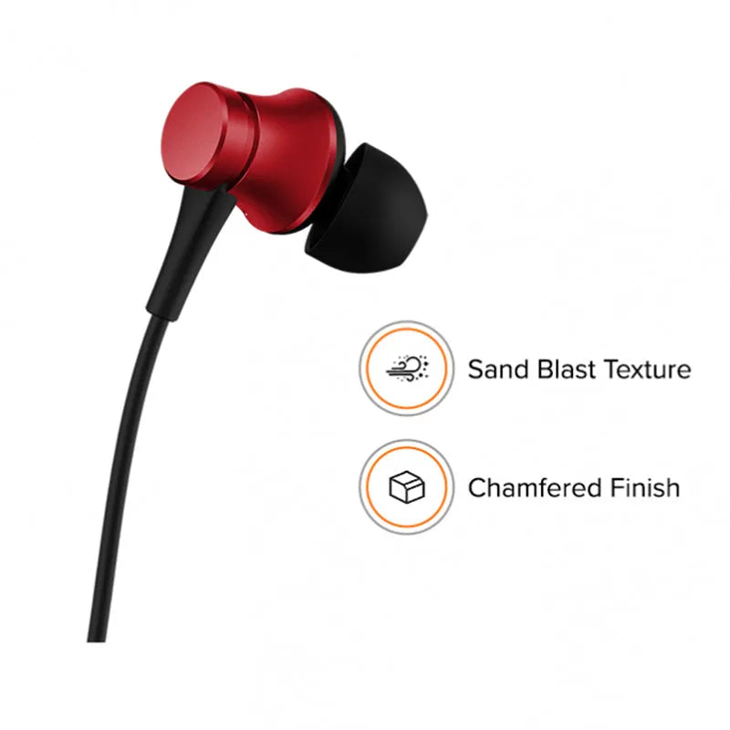 Piston wired in-ear headphones with 3.5mm connector in black, blue and red colour options