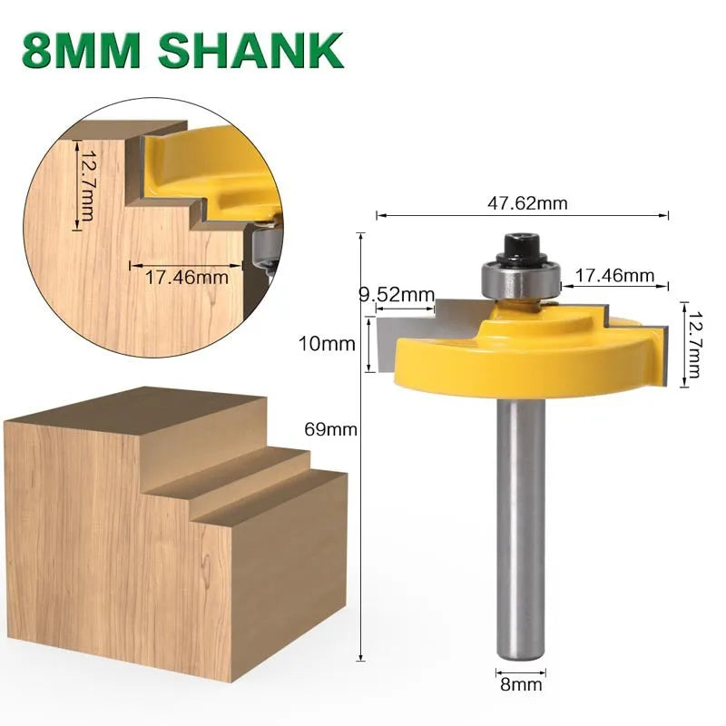 Door and window step knife cutter with 8mm shank and round handles for woodworking