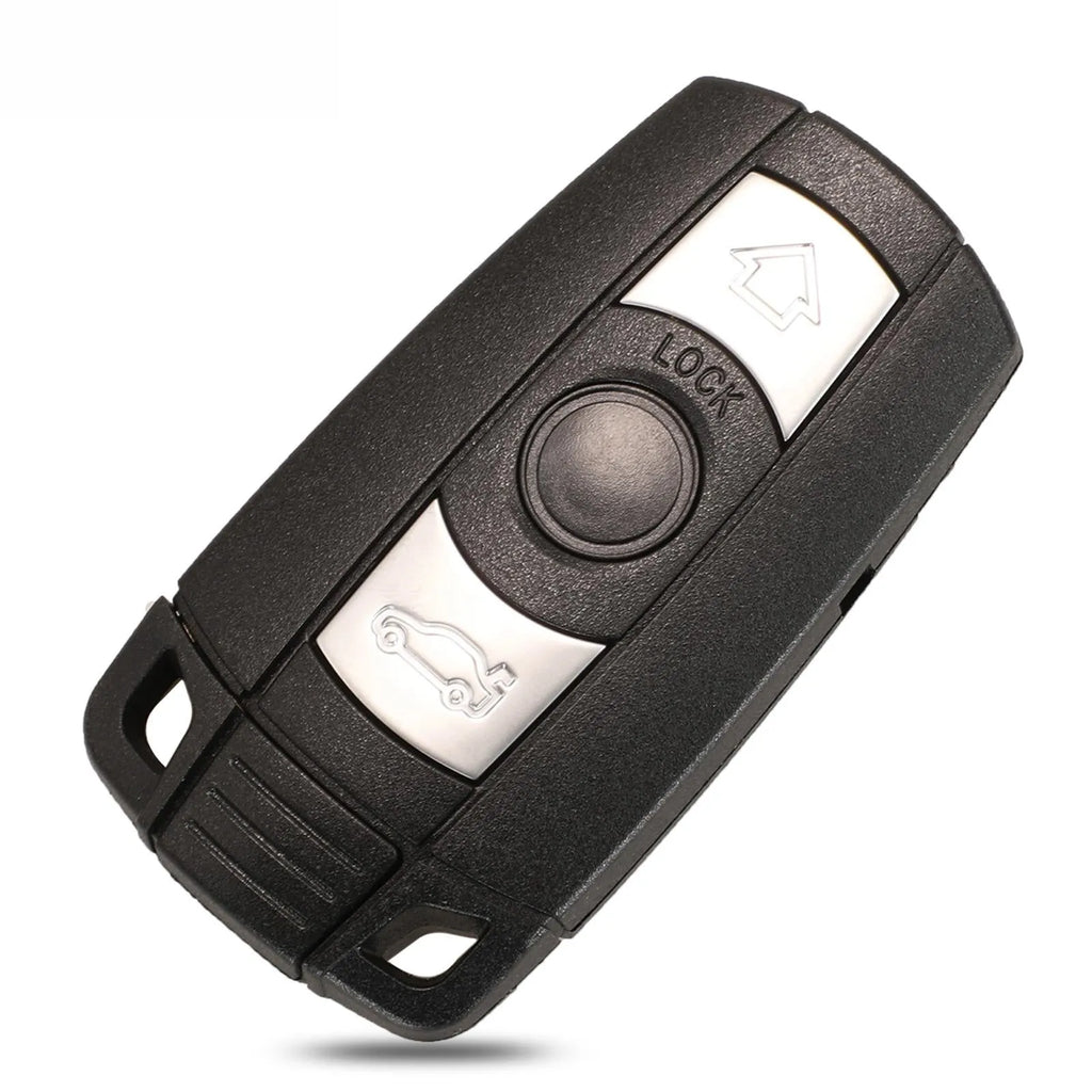 BMW semi-intelligent remote car key fob replacement unit containing three keys.
