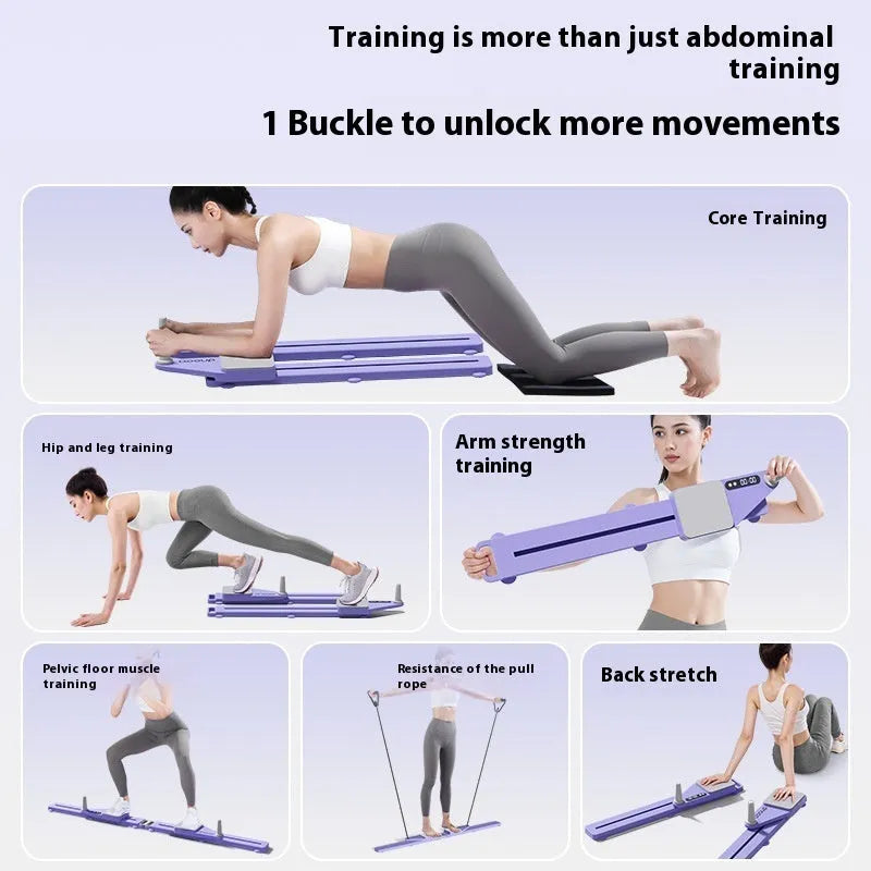Multifunctional split supine board for ski machine training, 85cm long in pink or purple.
