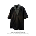 Men's heavy Henry collar polo shirt sweater in spandex with padding, shown in black and apricot colours