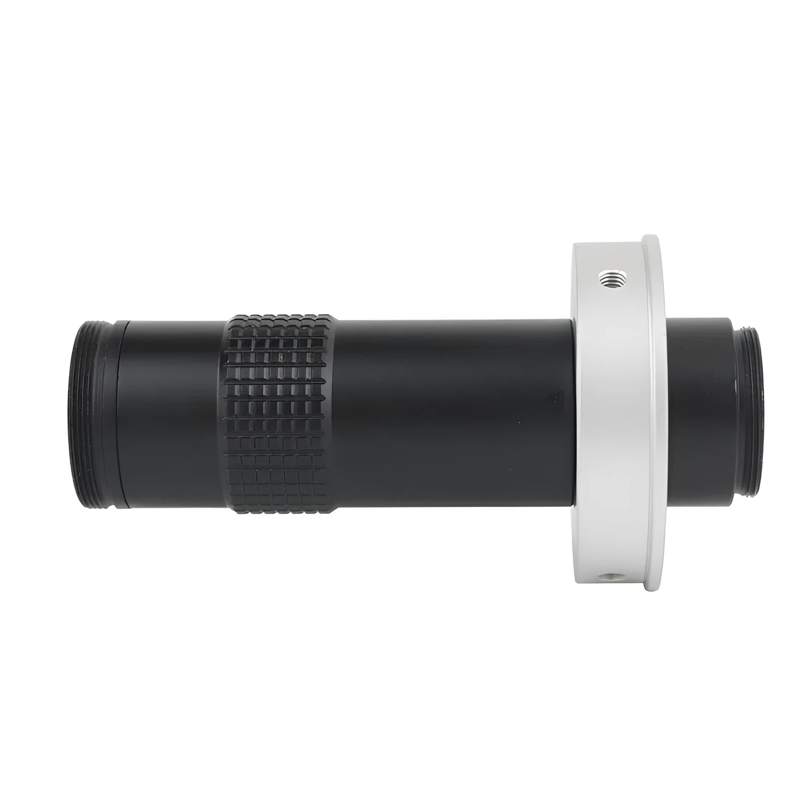 Black industrial monocular camera lens for close-up PCB and electronics inspection.