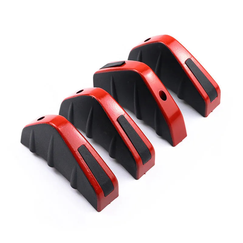 Four triangular automotive rear spoiler units for General Motors vehicles with mounting hardware