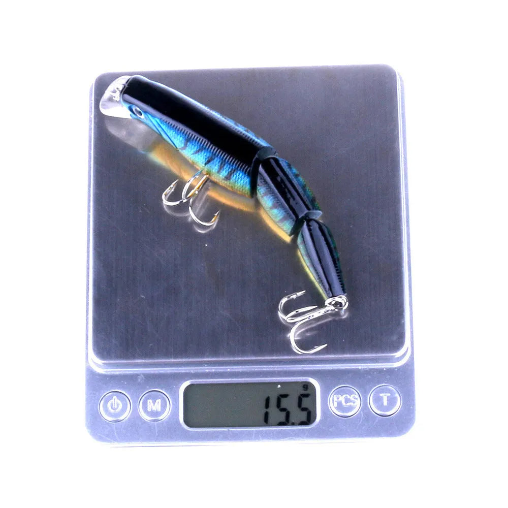 Multi-section hard fishing bait ABS plastic 10.5cm 15g with 6# hook in natural position