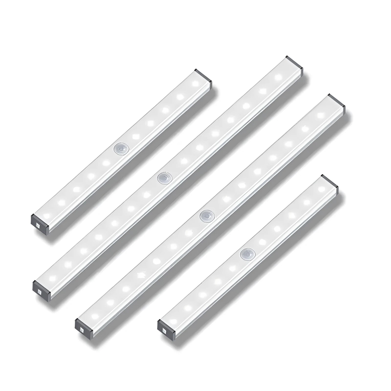 Aluminium magnetic LED strip light for cupboard with motion sensor and USB charging port.