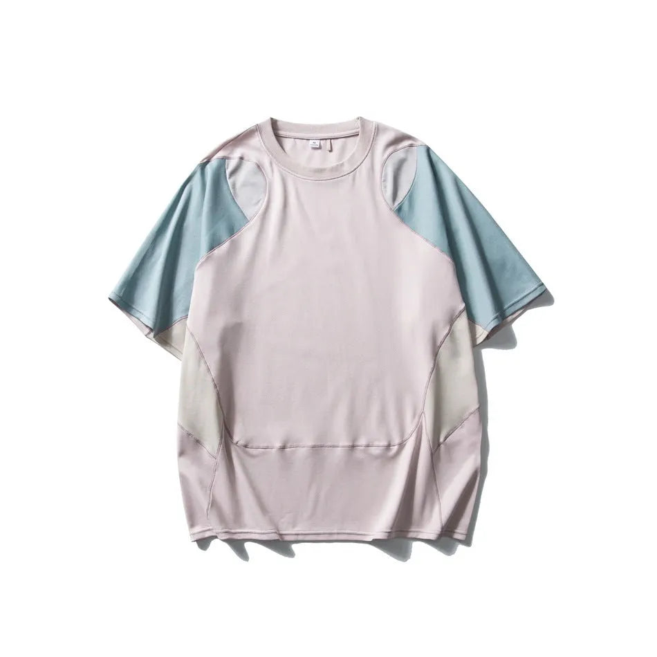 Men's loose fit cotton blend sports t-shirt in solid colour with short raglan sleeves.