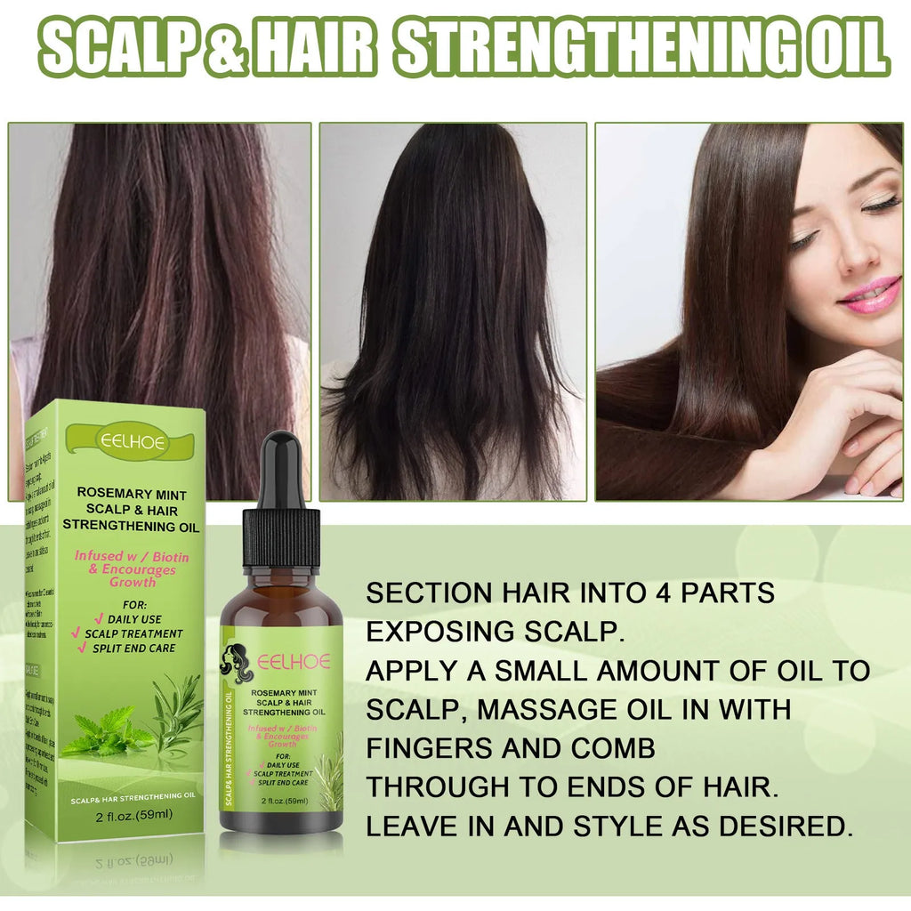 59ml bottle of Rosemary Mint Hair Growth Fluid for scalp nourishment and hair repair