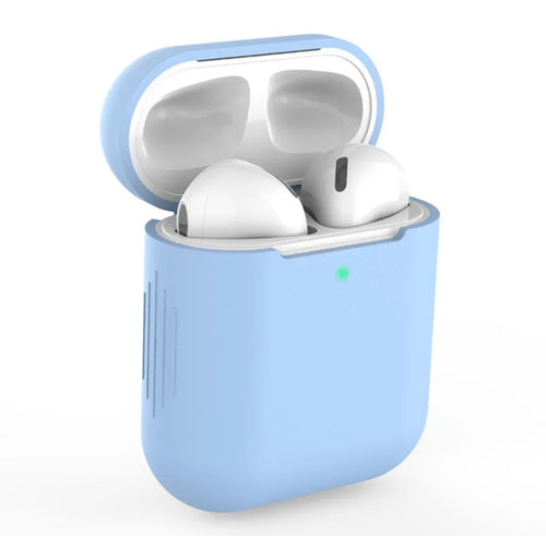 Silicone protective case for compatible Apple AirPods 2 wireless headphones in multiple colour options