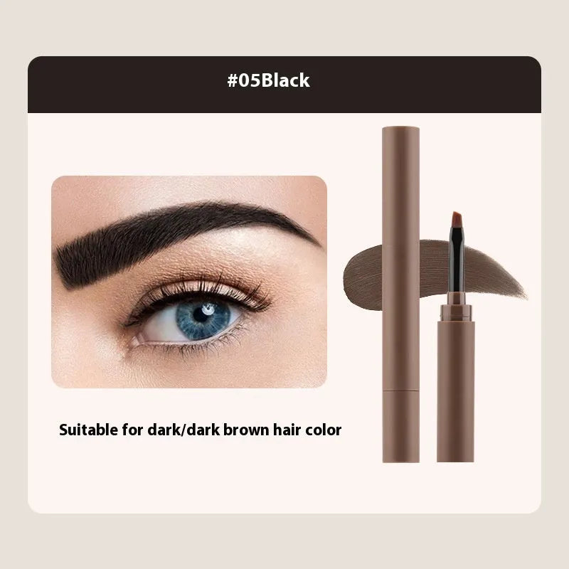 Double-headed eyebrow cream with pencil and powder ends in a choice of five natural colours.