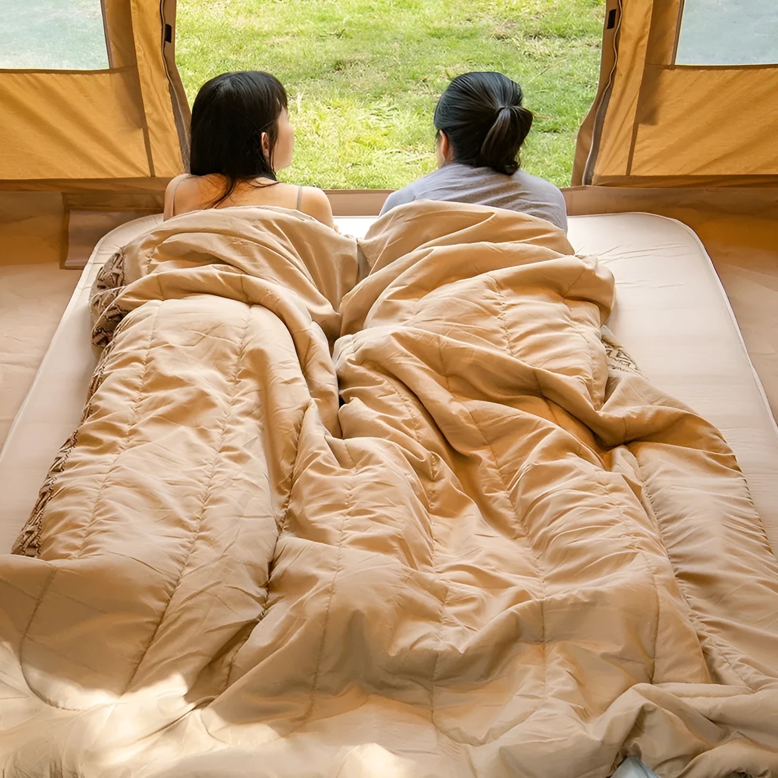 Four seasons adult camping sleeping bag in choice of colours with storage bag.