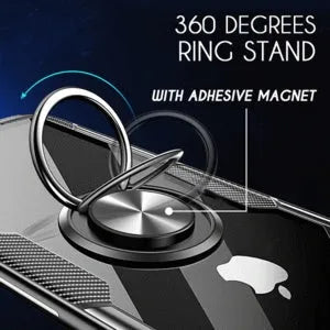 Black polycarbonate iPhone back cover case showing precise cutouts for camera and ports