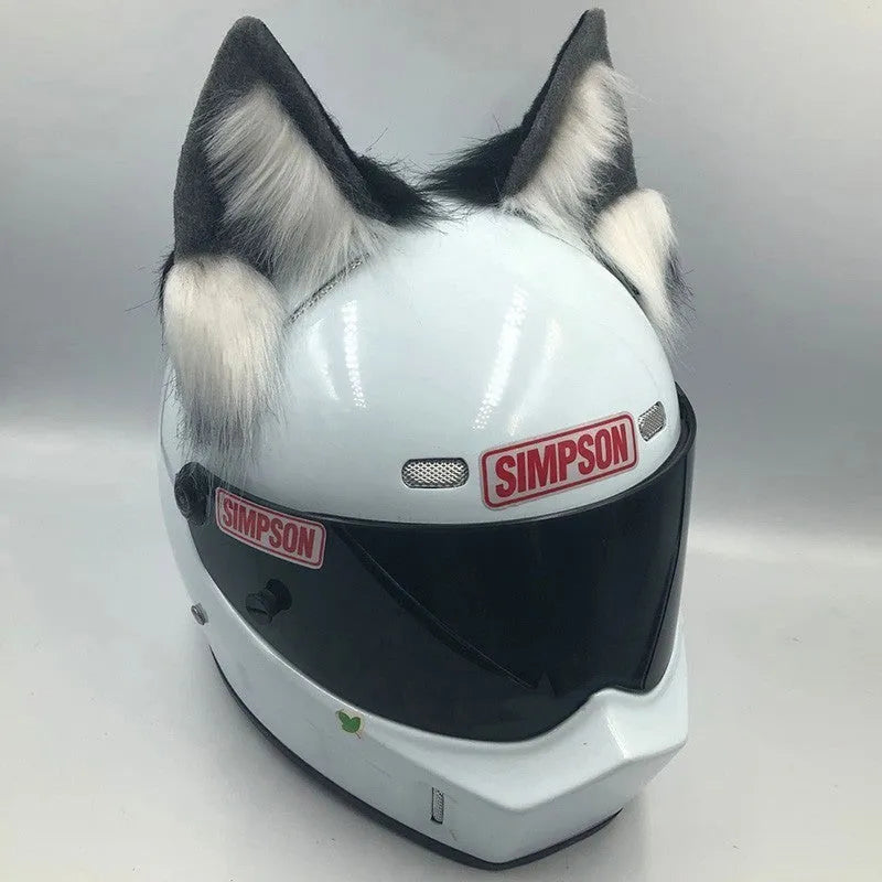 ABS helmet decorations with animal ears and tail for motorcycle and electric bike helmets