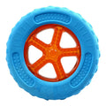 Three TPR floating dog toys: ball, barbell and tyres with bumpy texture for water fetch games