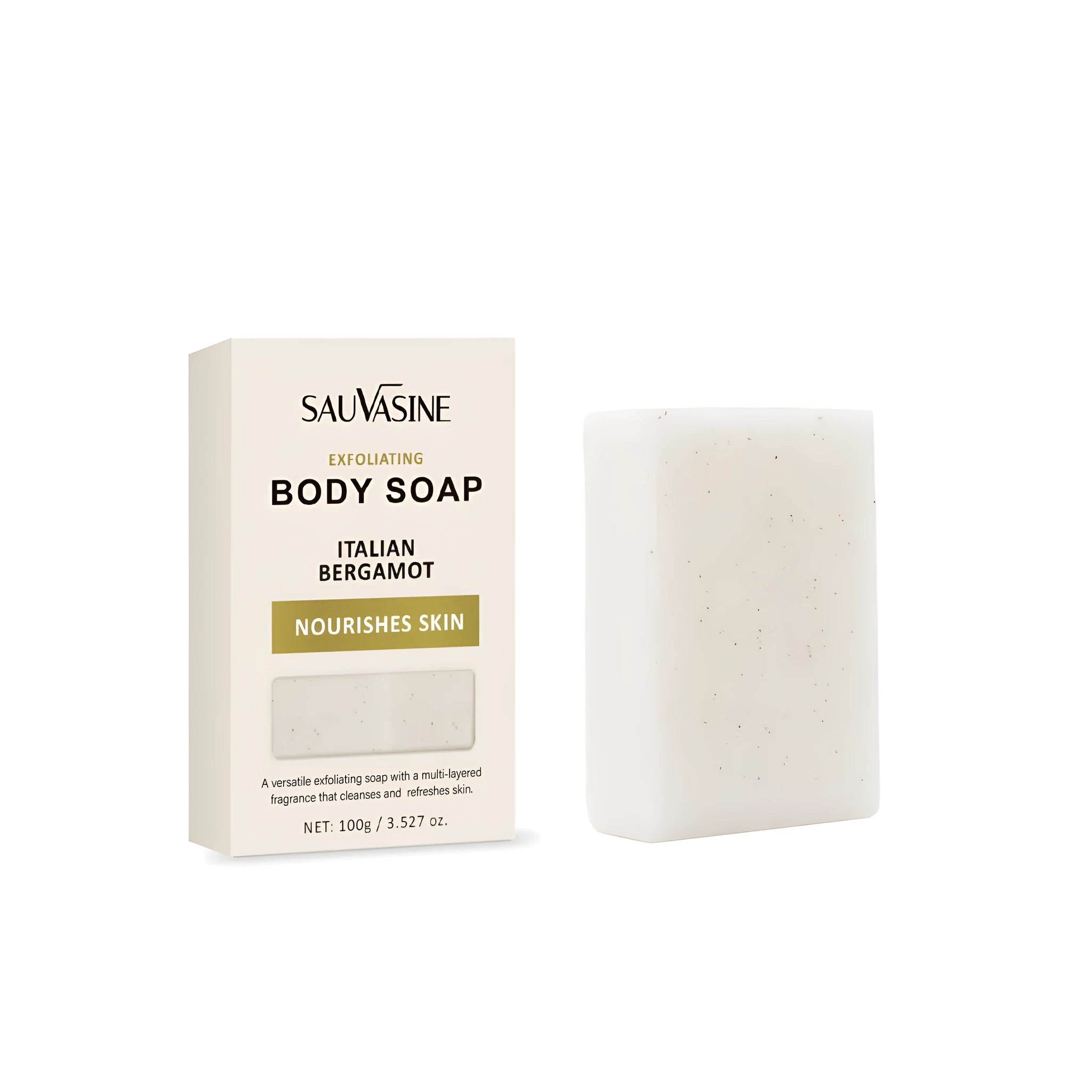 Exfoliating body soap bar for deep cleansing and moisturising adult skin