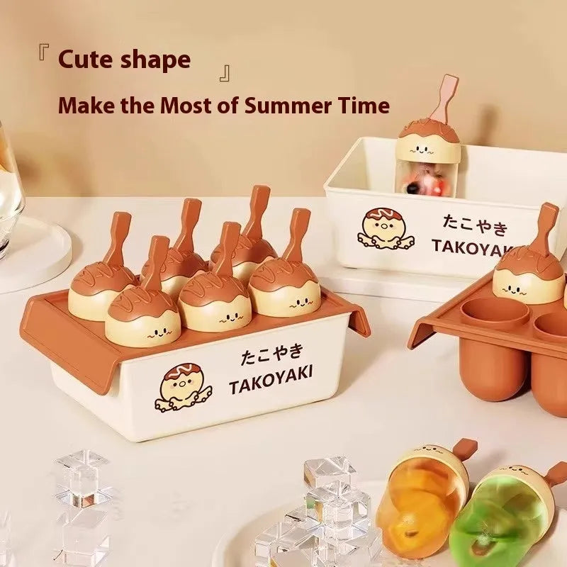 White plastic octopus balls ice cream mould for homemade dessert spheres