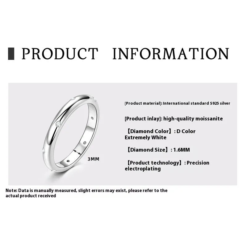 Simple geometric sterling silver bracelet ring on a size chart showing US sizes 4 to 10.
