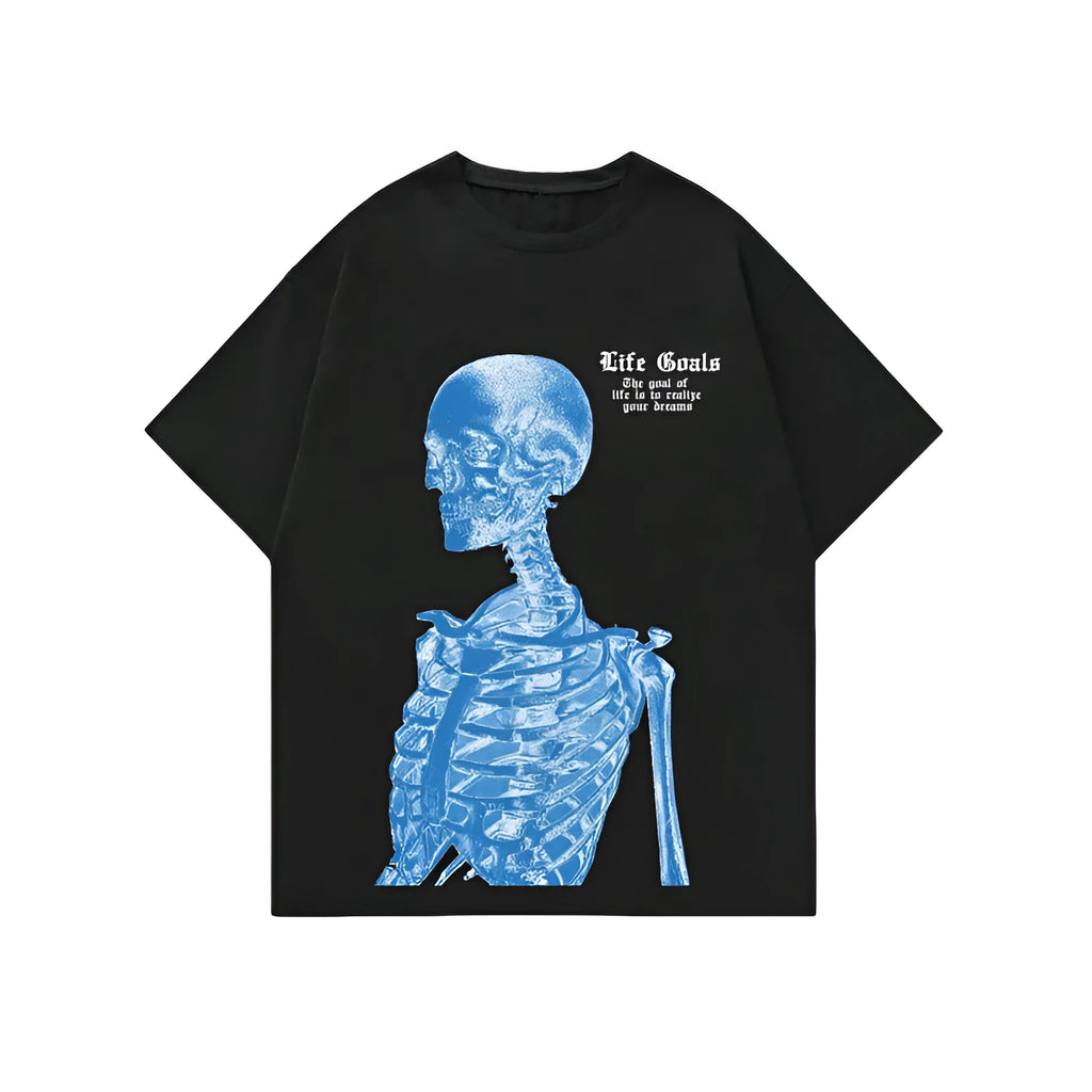 Men's digitally printed short-sleeved sports T-shirt in polyester flat mop cloth, showing graphic pattern detail