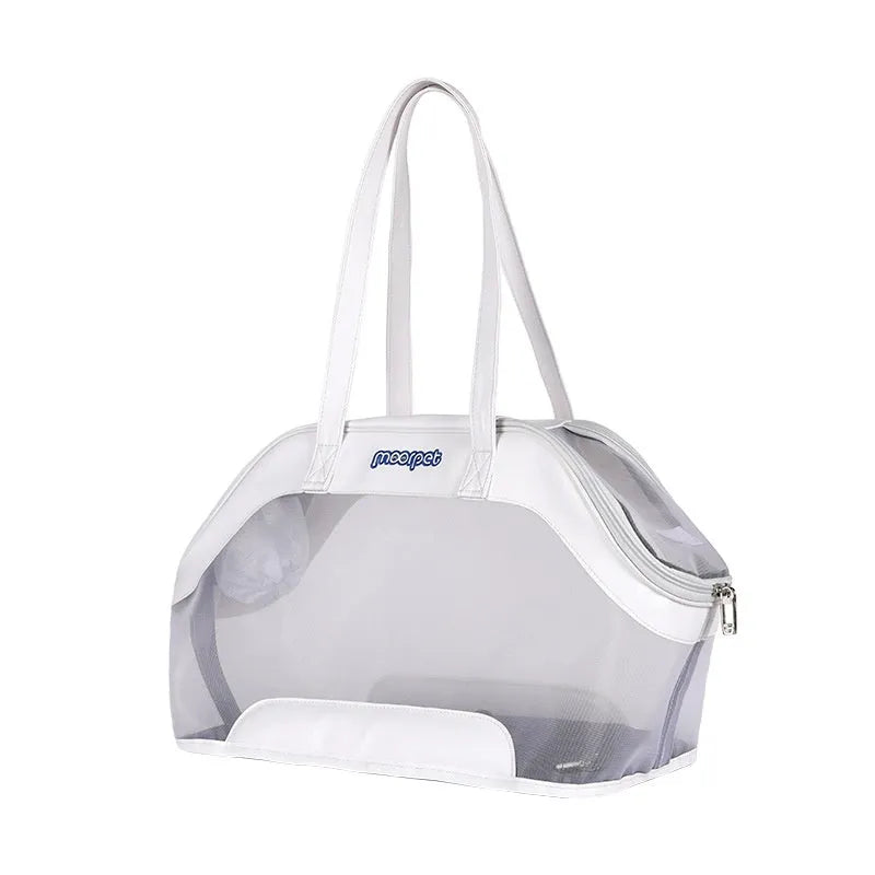 MOORPET leather cat carry bag in solid colour with 25 litre capacity