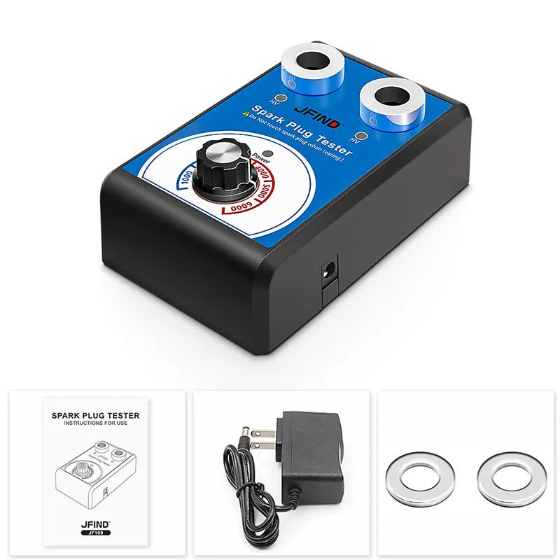 Car spark plug tester with American and European standard adaptors for ignition system diagnosis