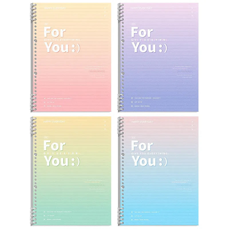 Gradient colour spiral notebook with removable coil binding in A4 and B5 sizes