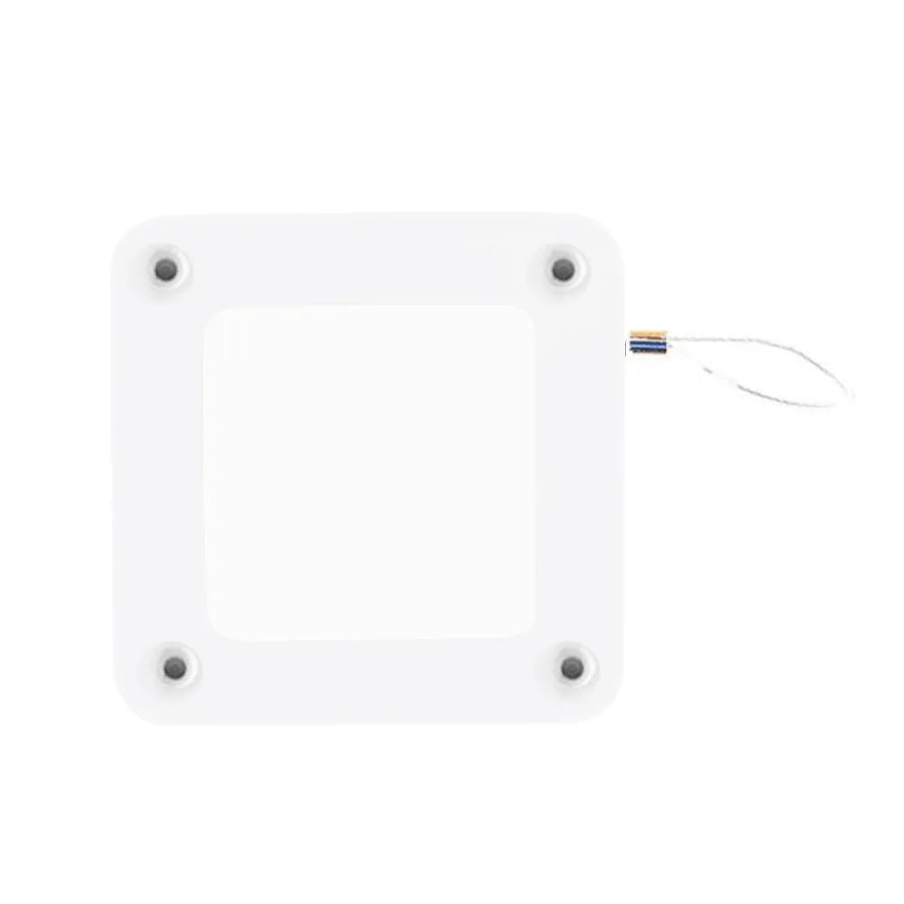 Automatic door closer in black ABS housing with steel wire rope, measuring 63x63x18mm, for sliding doors and glass doors