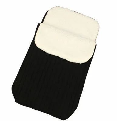Envelope-style baby stroller sleeping bag in beige with lamb cashmere lining and cotton wool filling