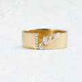Women's gold electroplated ring with shining zircon stones on copper band