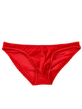 Men's black quick-drying nylon triangle briefs with low waist design