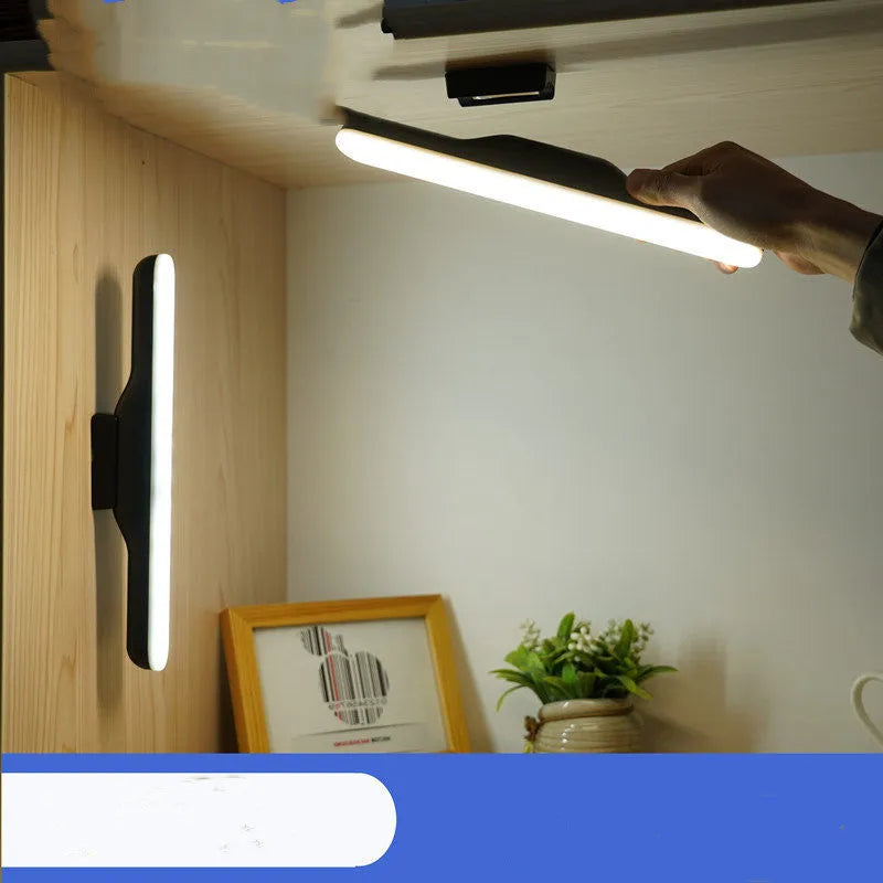 Modern plastic LED desk lamp with touch controls and adjustable brightness settings